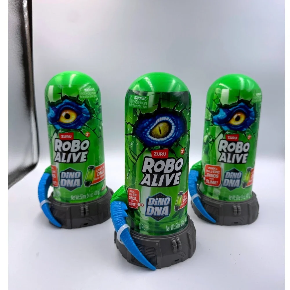 Zuru Robo Alive Dino DNA Lab Lot of 3 Mystery Blind Capsules Slime Light Up Toy